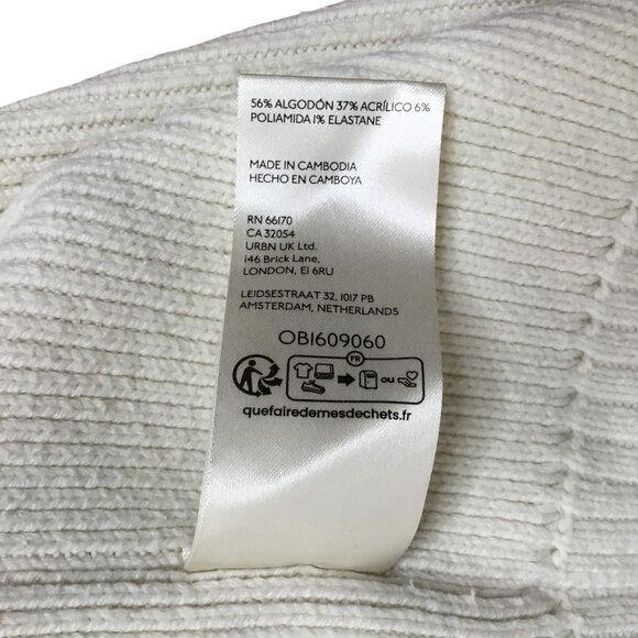 FREE PEOPLE Easy Street Knit Crop Pullover Sweater Moonglow Cream OS / L Slouchy - Picture 6 of 7